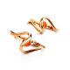 Wavy Amber Earrings In Gold-Plated Silver The Leia, image , picture 4