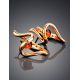 Wavy Amber Earrings In Gold-Plated Silver The Leia, image , picture 2