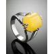 Faceted Amber Ring In Sterling Silver The Jazz, Ring Size: 11.5 / 21, image , picture 2