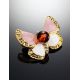 Enamel Butterfly Brooch With Amber And Crystals The Beoluna, image , picture 2