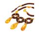 Handmade Lemon Amber Necklace With Glass Beads The Fable, image , picture 4