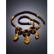 Handmade Lemon Amber Necklace With Glass Beads The Fable, image , picture 2