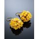 Braided Drop Earrings With Honey Amber And Glass Beads The Fable, image , picture 2