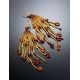 Braided Earrings With Cognac Amber And Yellowish Glass Beads The Fable, image , picture 2