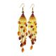 Braided Earrings With Cognac Amber And Yellowish Glass Beads The Fable, image , picture 3