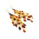 Braided Earrings With Cognac Amber And Yellowish Glass Beads The Fable, image , picture 4