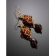 Multicolor Amber Drop Earrings With Brownish Glass Beads The Fable, image , picture 2