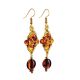 Multicolor Amber Drop Earrings With Brownish Glass Beads The Fable, image , picture 4