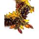 Multicolor Amber Necklace With Small Glass Beads The Fable, image , picture 6