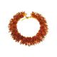 Cherry Amber Necklace With Brown Glass Beads The Fable, image , picture 3