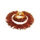 Cherry Amber Necklace With Brown Glass Beads The Fable, image , picture 5