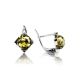 Adorable Green Amber Earrings In Sterling Silver The Rondo, image , picture 3