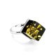 Adjustable Silver Ring With Square Cut Green Amber The Sugar, image , picture 3