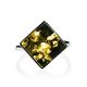 Adjustable Silver Ring With Square Cut Green Amber The Sugar, image , picture 4