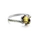 Amber Ring In Sterling Silver With Green Crystals The Raphael, Ring Size: 6.5 / 17, image , picture 3