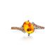 Amber Ring In Sterling Silver With Crystals The Raphael, Ring Size: 4 / 15, image , picture 4