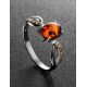 Amber Ring With Champagne Crystals In Sterling Silver The Raphael, Ring Size: 6 / 16.5, image , picture 2