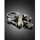 Amber Ring In Sterling Silver With Green Crystals The Raphael, Ring Size: 10 / 20, image , picture 5