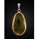 Drop Amber Pendant In Sterling Silver With Inclusions The Clio, image , picture 4