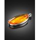 Drop Amber Pendant In Sterling Silver With Inclusions The Clio, image , picture 2