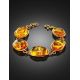 Link Amber Bracelet In Gold Plated Silver With Inclusions The Clio, image , picture 2