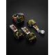 Voluptuous Silver Ring With Green And Cognac Amber The Prussia, Ring Size: 11.5 / 21, image , picture 5