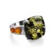 Voluptuous Silver Ring With Green And Cognac Amber The Prussia, Ring Size: 8.5 / 18.5, image , picture 3