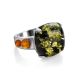 Voluptuous Silver Ring With Green And Cognac Amber The Prussia, Ring Size: 11.5 / 21, image , picture 3