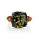 Voluptuous Silver Ring With Green And Cognac Amber The Prussia, Ring Size: 8 / 18, image , picture 4