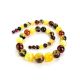 Multicolor Amber Ball Beaded Necklace, image , picture 4