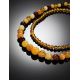 Multicolor Amber Ball Beaded Necklace, image , picture 2