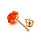 Pretty Carved  Amber Roses Stud Earrings In Gold The Rose, image , picture 4