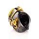 Bold Gold-Plated Cocktail Ring With Honey Amber The Sirena, Ring Size: Adjustable, image , picture 5