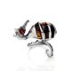 Designers Cocktail Amber Ring In Sterling Silver The Seahorse, Ring Size: Adjustable, image , picture 4