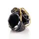Adjustable Green Amber Cocktail Ring In Gold-Plated Silver The Sirena, Ring Size: Adjustable, image , picture 6