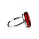 Bold Silver Ring With Red Amber The Sangria, Ring Size: 5.5 / 16, image , picture 4