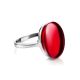 Bold Silver Ring With Red Amber The Sangria, Ring Size: 6 / 16.5, image , picture 5