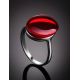 Bold Silver Ring With Red Amber The Sangria, Ring Size: 11 / 20.5, image , picture 2