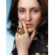 Bold Handcrafted Cocktail Ring With Cognac Amber In Gold-Plated Silver The Sirena, Ring Size: Adjustable, image , picture 3