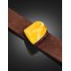 Handcrafted Leather Bracelet With Honey Amber And Wood The Indonesia, image , picture 2