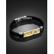 Rubber Mens Wristband With Amber Mosaic The Grunge, image , picture 2