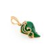 Green Synthetic Onyx Pendant In Gold-Plated Silver The Serenade, image , picture 3