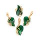 Gold-Plated Dangle Earrings With Green Synthetic Onyx The Serenade, image , picture 4