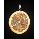 Round Amber Pendant In Sterling Silver The Orange, image , picture 3