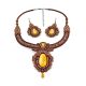 Braided Textile Necklace With Amber And Crystals The India, image , picture 6