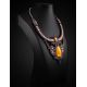 Textile Braided Necklace With Amber And Crystals The India, image , picture 2