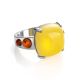 Stylish Geometric Amber Ring In Sterling Silver The Prussia, Ring Size: 5 / 15.5, image , picture 3