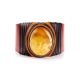 Bright Leather Cuff Bracelet With Honey Amber The Nefertiti, image , picture 3