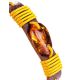 Leather Pull And Tie Bracelet With Cognac Amber The Copacabana, image , picture 3