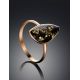 Adjustable Amber Ring In Gold The Lagoon, Ring Size: Adjustable, image , picture 2